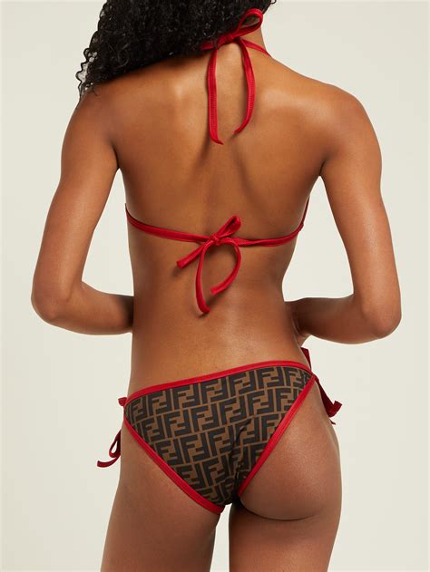 Fendi Ff Bikini In Red Lyst