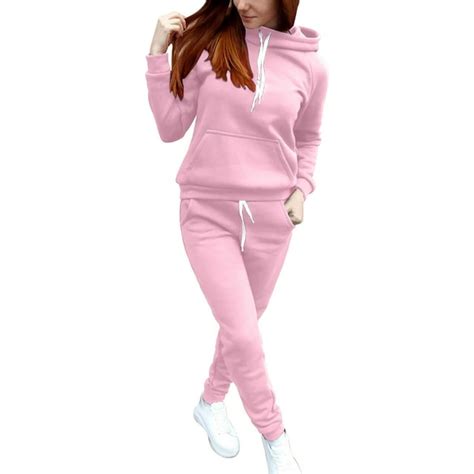 Hotojiny Women Jogger Outfit Matching Sweat Suits Long Sleeve Hooded