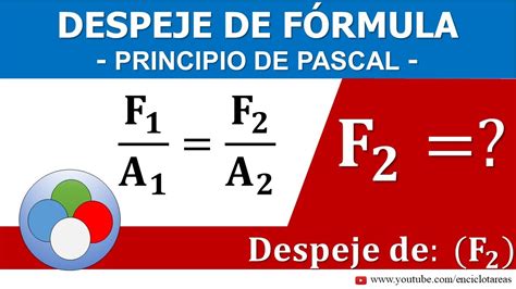 DESPEJE DE FORMULA DE PRINCIPIO DE PASCAL VARIABLE F2 YouTube