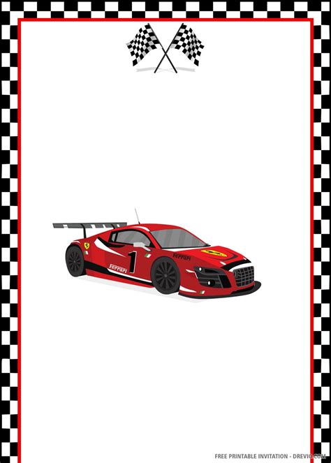 Free Printable Racing Car Birthday Invitation Template Cars