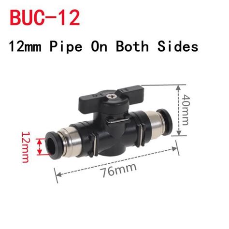 BUC 12 BUC connecteur pneumatique noir à Joint rapide 4mm 6mm 8mm