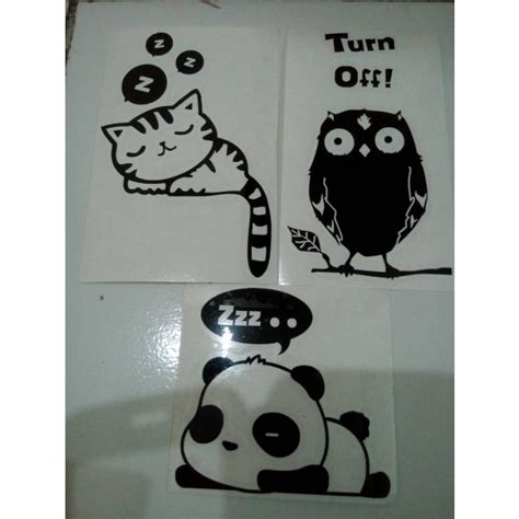 Jual STICKER WALL STIKER TOMBOL SAKLAR LAMPU MOTIF CAT WALL