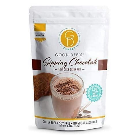 Good Dees Sipping Chocolate Low Carb Keto Drink Mix 1 5g Net Carbs Chocolate Flavor Hot