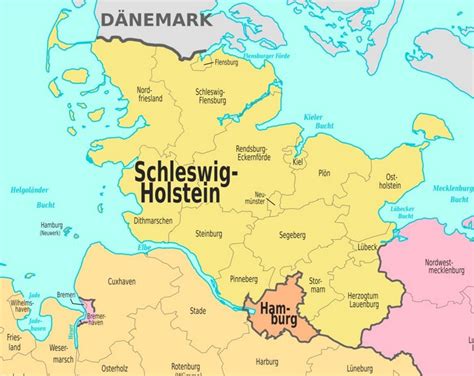 Verwaltungskarte Von Schleswig Holstein