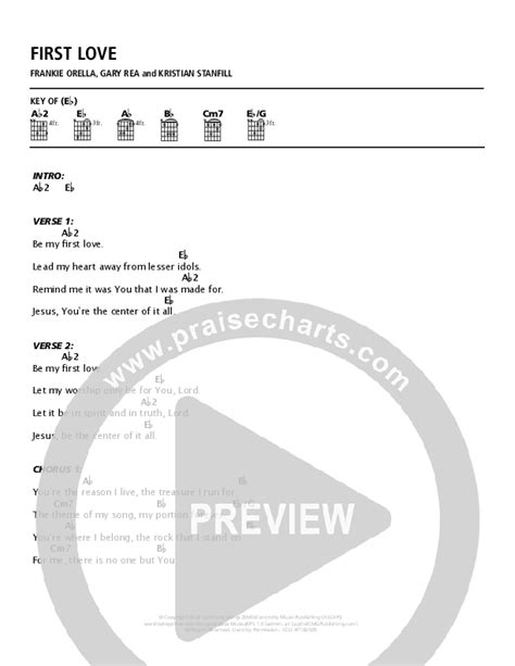 First Love Chords Pdf Centricity Worship Frankie Barranco Gary Rae Praisecharts