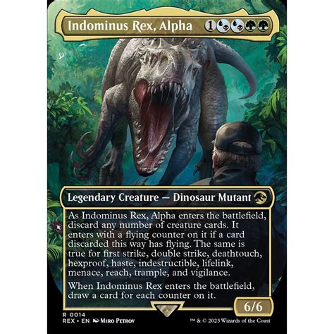 Indominus Rex Alpha Borderless Universes Beyond Jurassic World Collection Rex Mtg Card