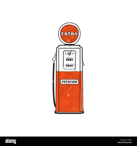 Estilo retro gasolinera ilustraciones de la bomba Vintage diseño