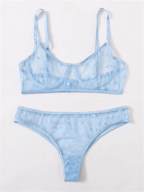 Dobby Mesh Underwire Lingerie Set For Sale Australia New Collection Online Shein Australia