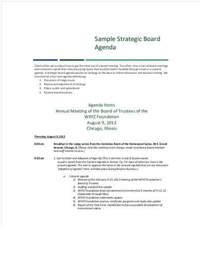 Free 10 Strategy Meeting Agenda Samples In Pdf