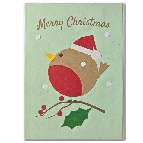 Robin Handmade Christmas Card Just Cards Direct Christian Greetings