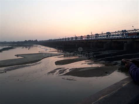 Dam Barrage in Durgapur City Landscape with Flood Gates Closed Clowdy ...