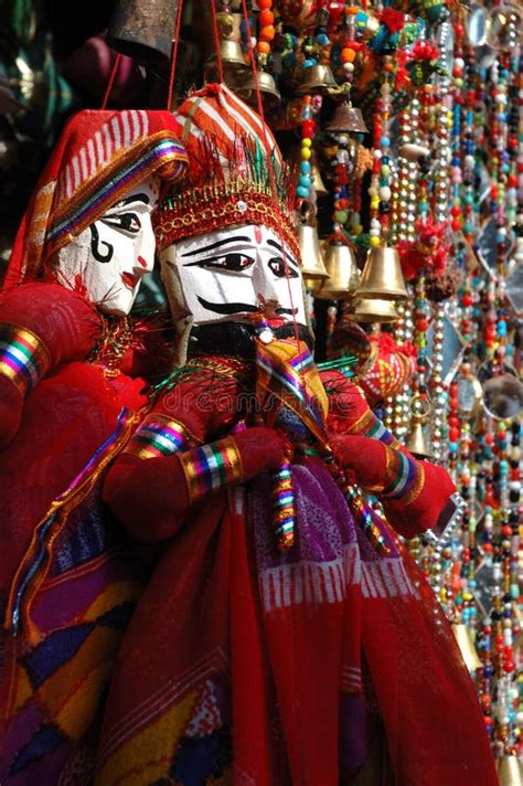 Colorful Handmade Traditional Puppets For Sale Rajasthanindia Stock