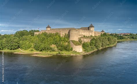 Narva, on the Narva river, at the eastern extreme point of Estonia, at ...