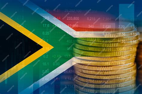 premium photo south africa flag  stock market finance economy