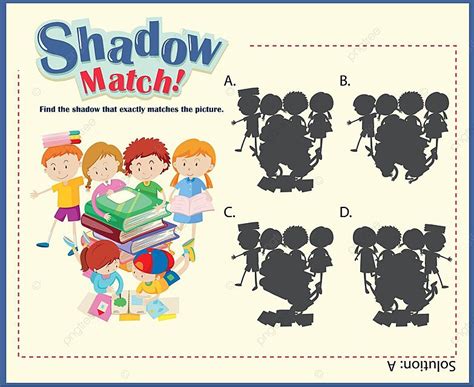 Game Template With Shadow Matching Children Activity Problem Solving