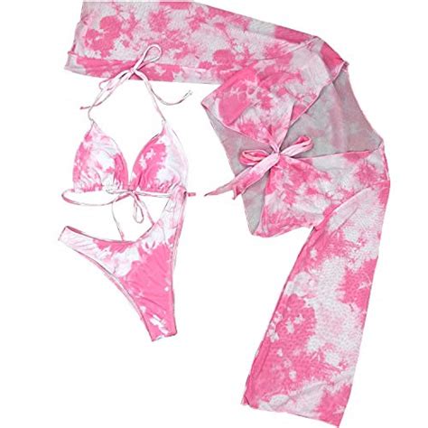 Traje de baño de bikini para mujer conjunto de piezas teñid
