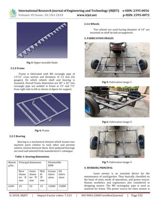 Irjet Design And Fabrication Of Two Wheeler Operated Sickle Bar Mower