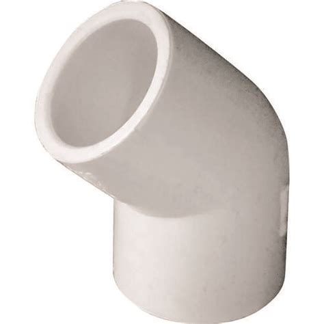 Lasco 417005bc Bc Pipe Elbow 1 2 In Slip 45 Deg Angle Pvc White Sch 40 Schedule 360 Psi