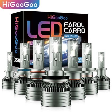 Melhor Led Para Carro - HiGooGoo 30000LM G50 Farol De Led Lâmpadas Luz Para Carro Led 150W H1 ...