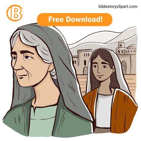 Ruth and Naomi - Bible Story Clipart