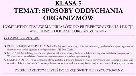 Sposoby oddychania organizmów pakiet Złoty nauczyciel