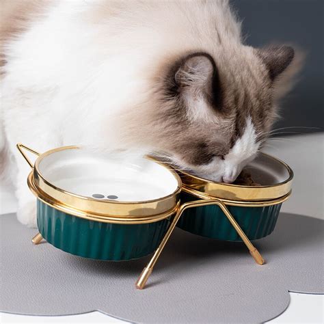 Ulmpp Cuenco De Cer Mica Para Gatos Y Mascotas Plato Elevado Con