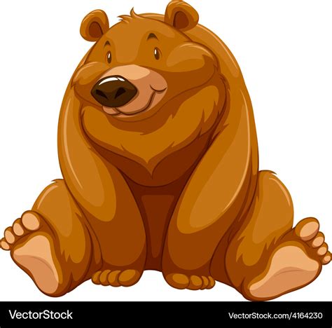 Fat Brown Bear Royalty Free Vector Image Vectorstock