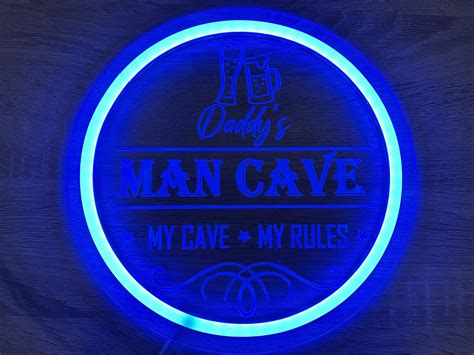 Man Cave Sign Personalized Neon Sign Man Cave Man Cave Sign Etsy