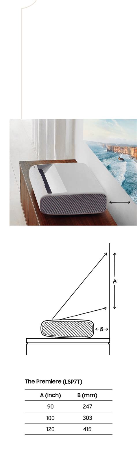 Samsung 120" The Premiere LSP7T 4K Smart Laser Projector - SP-LSP7TFAX ...