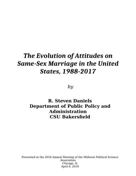 Pdf The Evolution Of Attitudes On Same Sex Marriage In The United