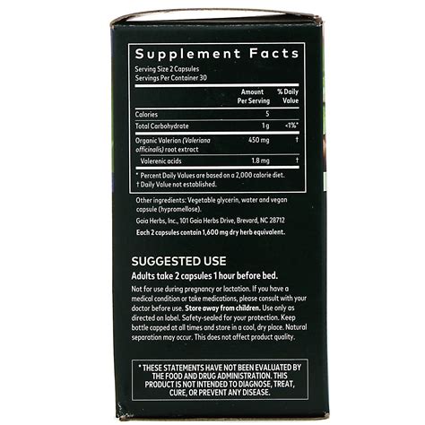 Gaia Herbs Valerian Root Sleep Support Non Habit Forming Herbal