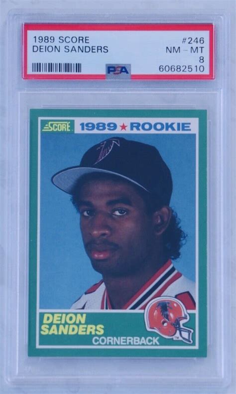 1989 Score Deion Sanders Rookie RC 246 PSA 8 NM MT HOF Atlanta Falcons