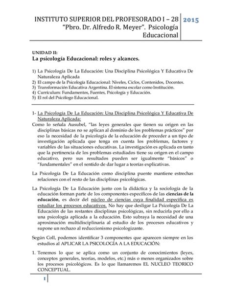 Unidad Ii Psicologia Educacional Pdf