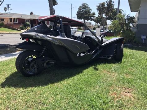 Gray Polaris Slingshot Roll Cage With Burgundy Shade For Sale In