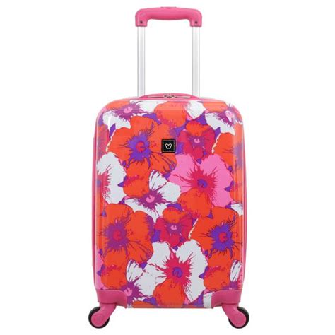 This Vibrant Suitcase With A Pop Flower Purple Pattern Is An Excellent Addition To Your