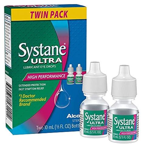 Systane Ultra Lubricant Eye Drops For Dry Eyes Symptom Relief 10ml Twin