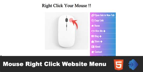 Mouse Right Click Website Menu by freelancertajulrasel