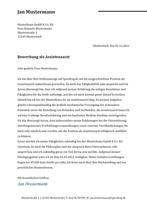 Bewerbungsschreiben Assistenzarzt Assistenz Rztin Spirofrog