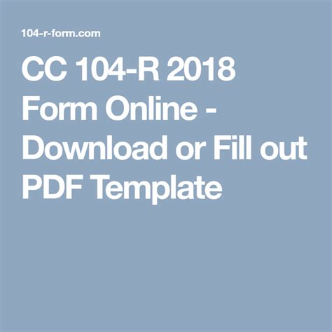 Cc 104 R 2018 Form Online Download Or Fill Out Pdf Template