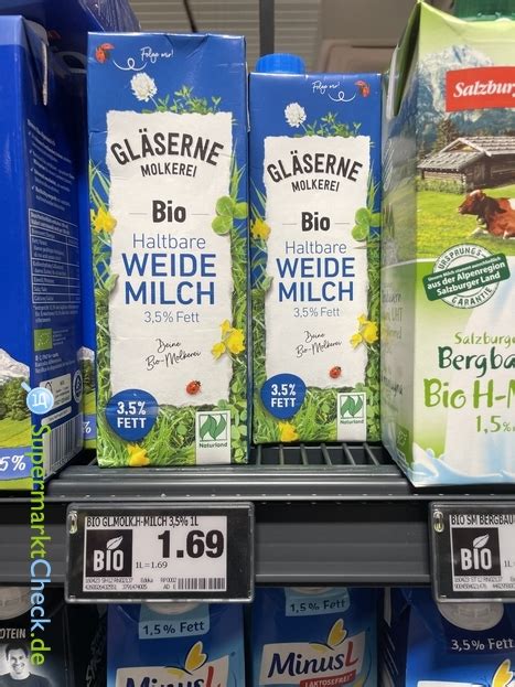 Gläserne Molkerei Weidemilch Bio haltbar 3 5 Fett Preis Angebote