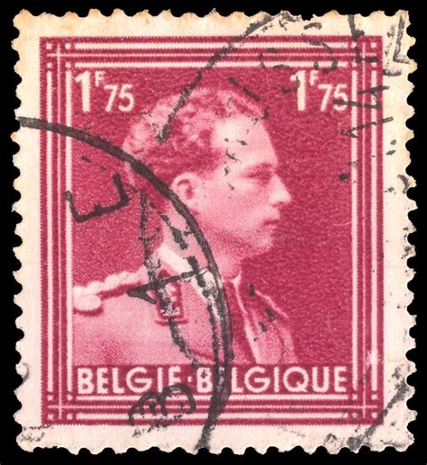 Postage Stamp Printed In Belgium Shows King Leopold Iii Type Editorial