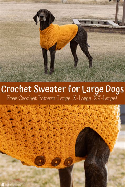 Easy Crochet Dog Sweater for Large, X Large, and XX Large Dogs