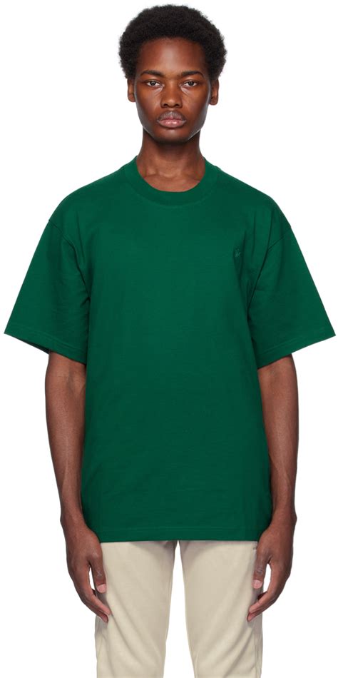 Green Embroidered T-Shirt by adidas Originals on Sale