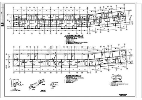 某经典小高层住宅结构施工图加筏板基础cad图纸土木在线