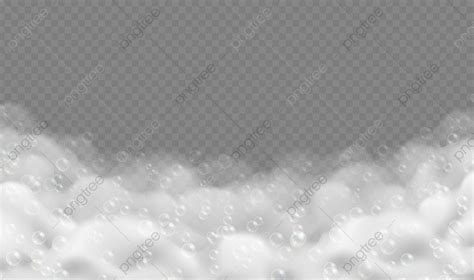 Bath Foam Vector Art Png Realistic Bath Foam With Bubbles Isolated On