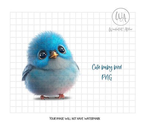 Cute Baby Bird Clipart PNG. Blue Bird. Instant Download. - Etsy UK