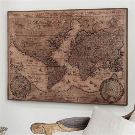 Buy Vintage World Map Artwork | Rustic Antique Wood Wall Plaque