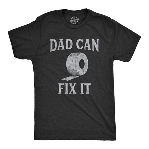 Mens Dad Can Fix It T Shirt Funny Duct Tape Fathers Day Graphic