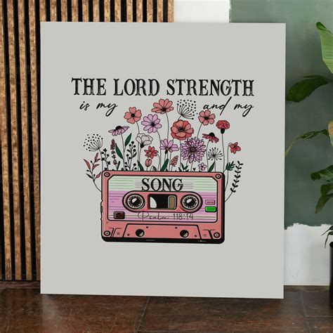 The Lord is My Strength and My Song, Bible Verse PNG, Psalm 118:14, Christian PNG, Retro ...