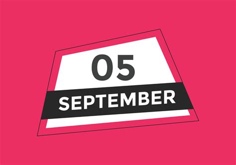 September 5 Calendar Reminder 5th September Daily Calendar Icon